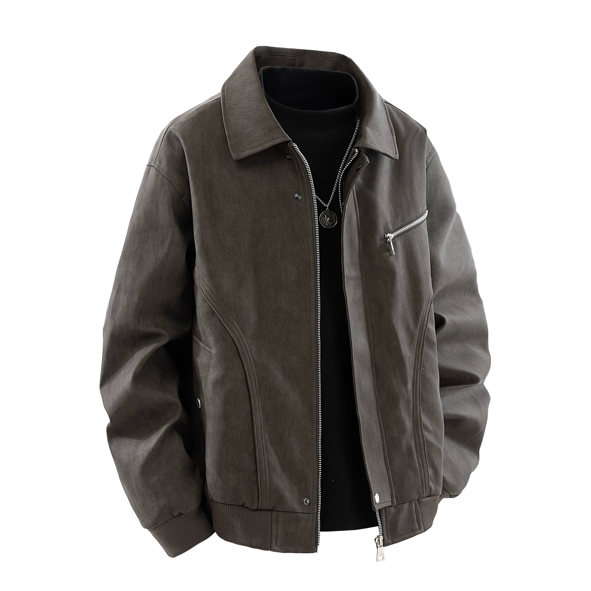 Autumn retro polyurethane water repellent jacket for leisure