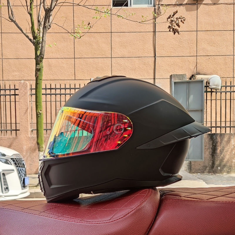 ORZ nuevo casco de motocicleta 3C casco completo de motocicleta para hombres y mujeres cuatro estaciones corriendo casco cola grande pareja Bluetooth