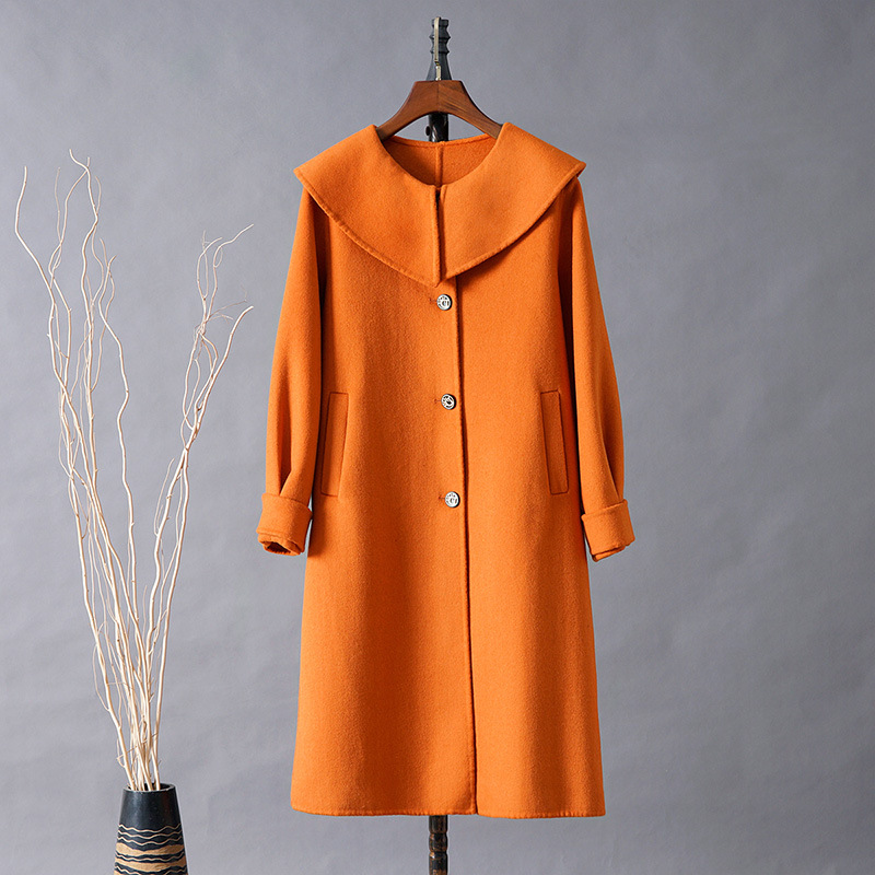 2020 new pattern Two-sided wool overcoat Mid length version Korean Edition Easy leisure time Overknee Fur coat