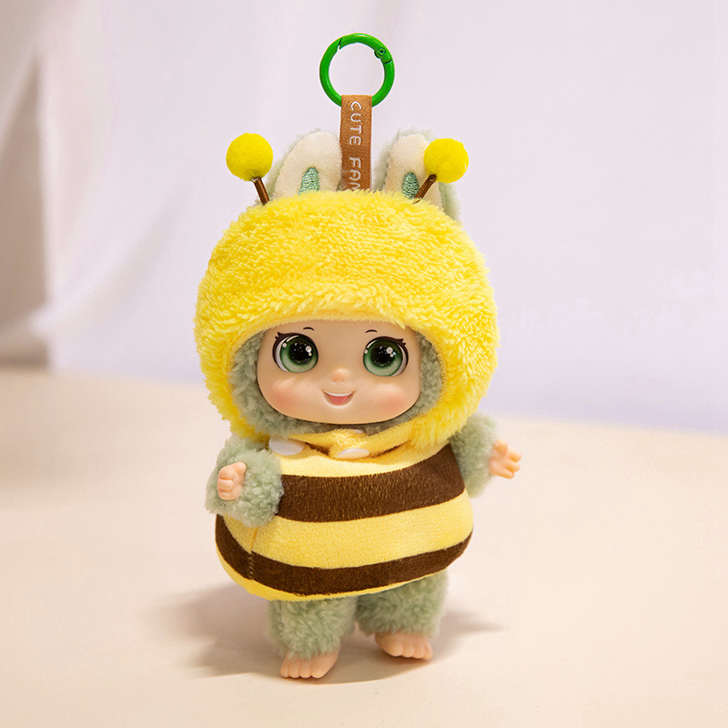 Cute silicona mascota familia colgante juguetes de peluche muñeca muñeca mochila muñeca llaveros muñeca
