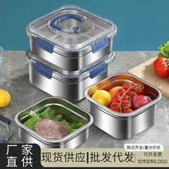 工場販売ステンレス鮮度保持箱家庭用密封収納手提げピクニック果物弁当箱冷蔵庫収納箱