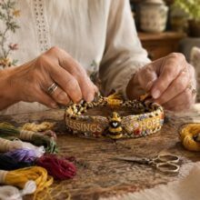 �羳���R�d������N��yʽHoney Bee Woven Bracelet�۷侎�����