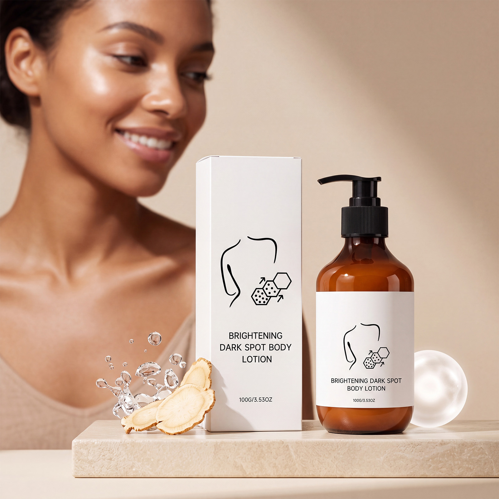 Skin-Brightening Body Lotion for Daily Application, Moisturizes and Imparts a Radiant, Even Complexion, Leaving Skin Soft, Smooth, Translucent, and with a Lightweight Texture