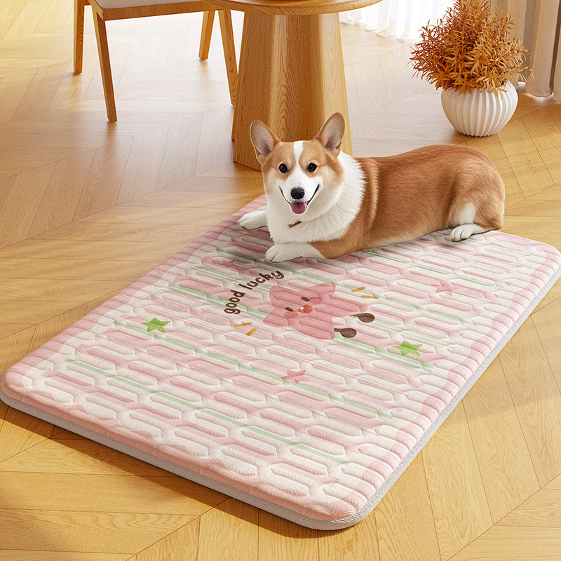 Alfombrilla de hielo para mascotas de verano, alfombrilla para perros, seda de hielo lavable a máquina, alfombrilla para dormir para perros y gatos