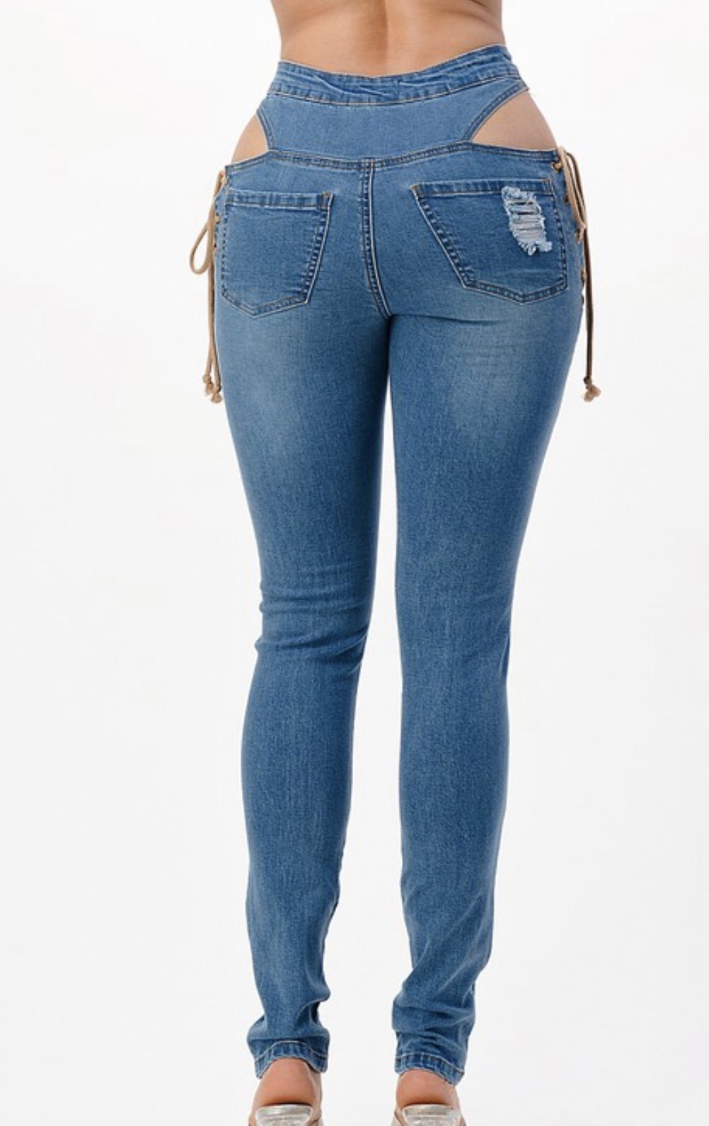 women s side strap stretch jeans nihaostyles clothing wholesale NSTH80268