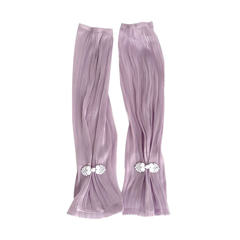 Mangas de hielo, mangas de protección solar, verano nuevo estilo, protector de brazo de conducción, mangas acampanadas sueltas, hebilla de disco de estilo nacional, mangas de hielo, mangas de seda de hielo, mangas de seda de hielo, mujeres