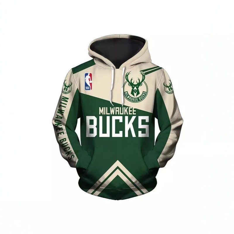 3D Digital Printing Nba Team Hooded Sweatshirt Men's European and American Street Style Loose Pullover Hoodie Cross-Border Sports Jacket