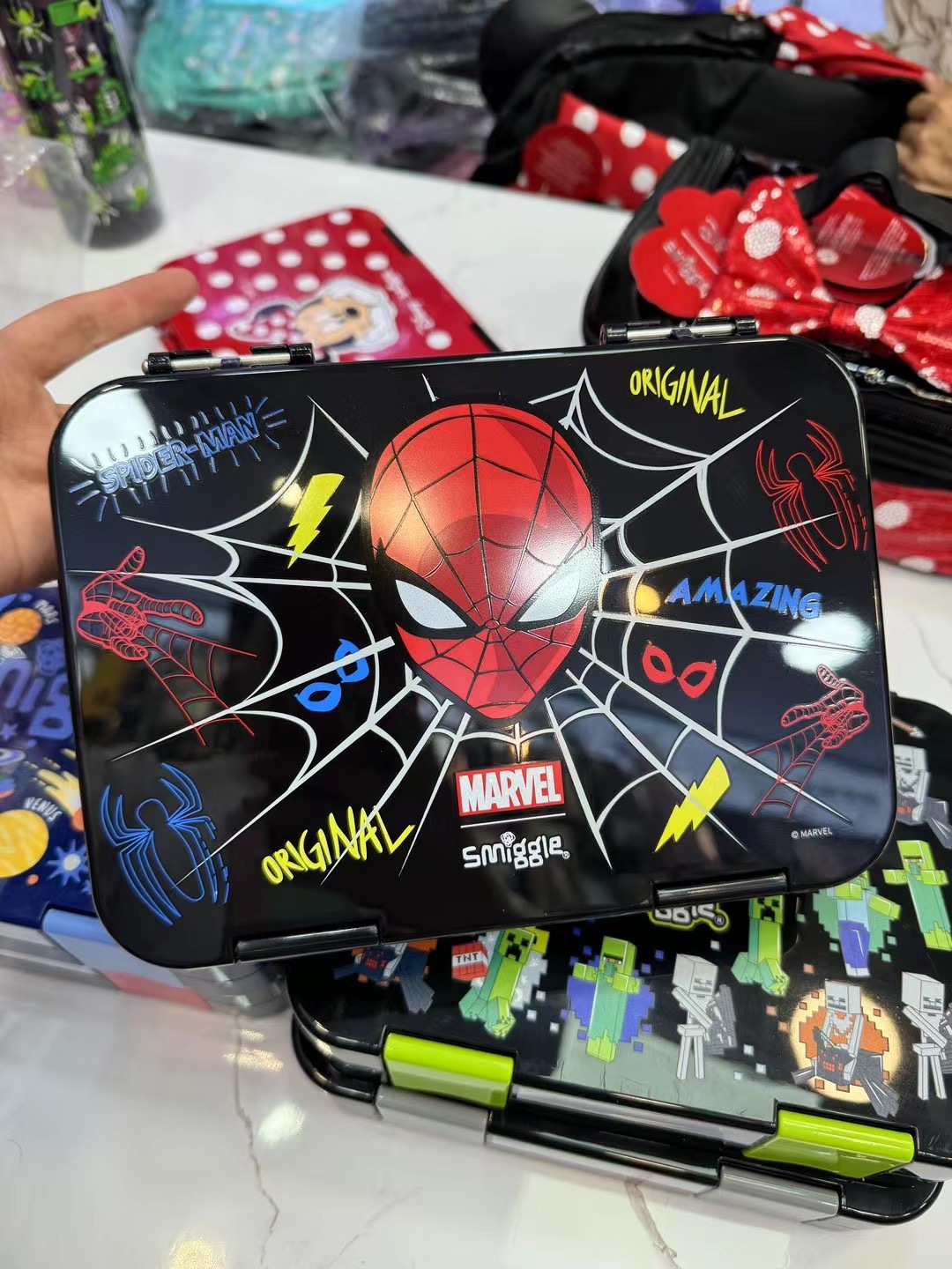 Australia smiggle Spiderman mochila escolar escuela primaria mochila bolsa de comida juego de papelería bolsa de lápices billetera taza de agua