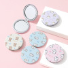 Folding double-sided handheld cute small mirror for elementary school students