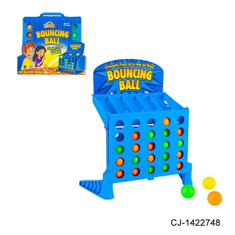 跨境玩具手提投射跳球儿童趣味智力四连棋双人互动桌面游戏棋玩具