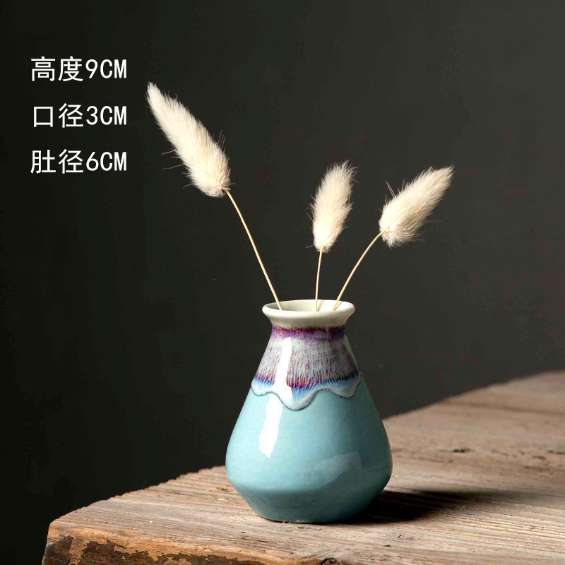 景德镇创意ins风迷你陶瓷小花瓶插干鲜花摄影道具文艺摆件马卡龙|undefined