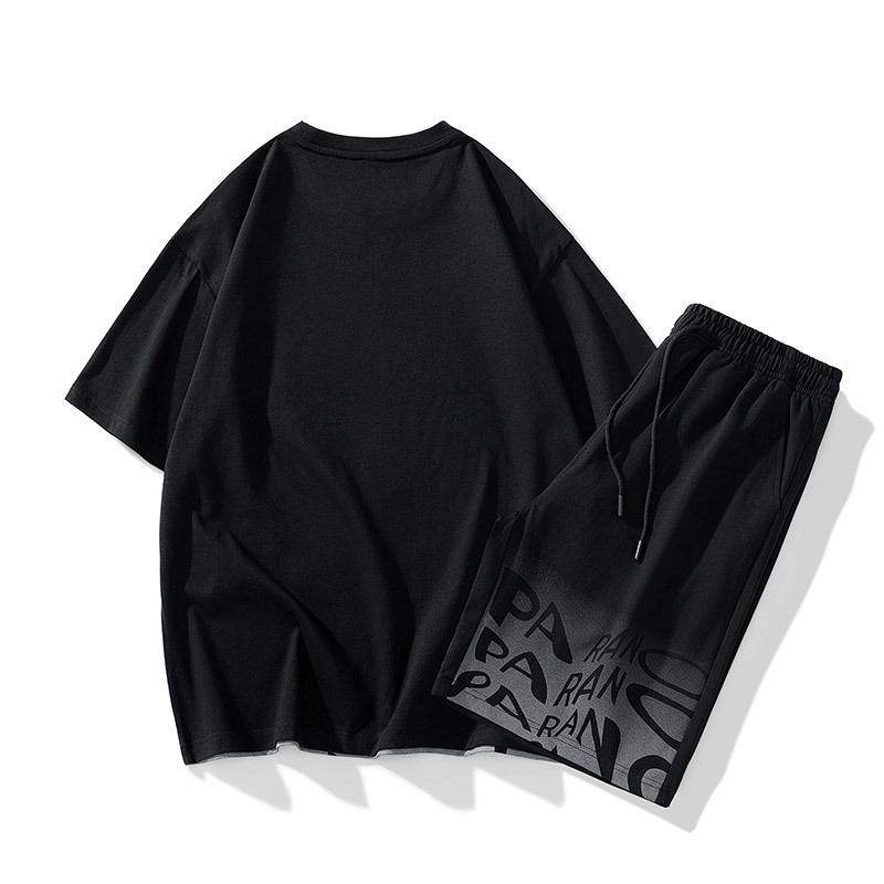 Men's Clothing Cross border exclusive summer short sleeved suit for men, casual sportswear, trendy and handsome ice silk T shirt for men_voghion.com