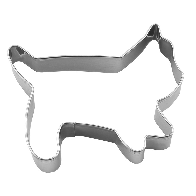 Fábrica al por mayor de acero inoxidable gato cookie mousse anillo molde 5-pieza DIY impresión hornear morir herramienta