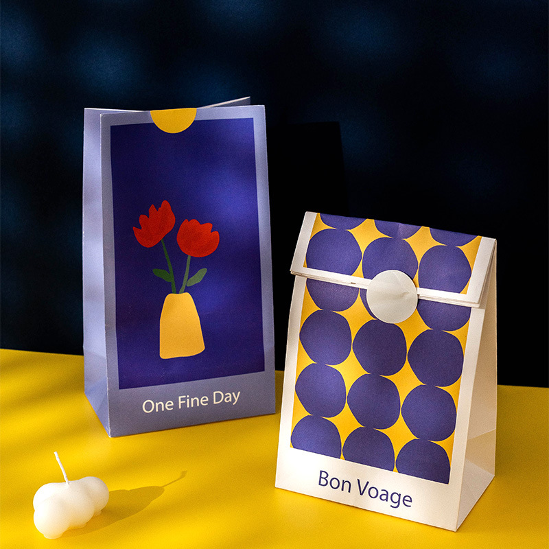 油画风平口袋送礼复古创意教师节日礼物纸袋糖果饼干伴手礼袋子