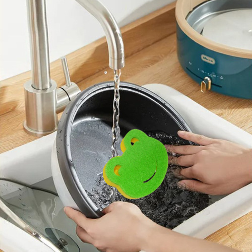 Wholesale Manufacturer Frog Compound Magic Sponge Dishwashing Bar Kitchen Brush Pot Scrubber Bowl Cleaning Brush