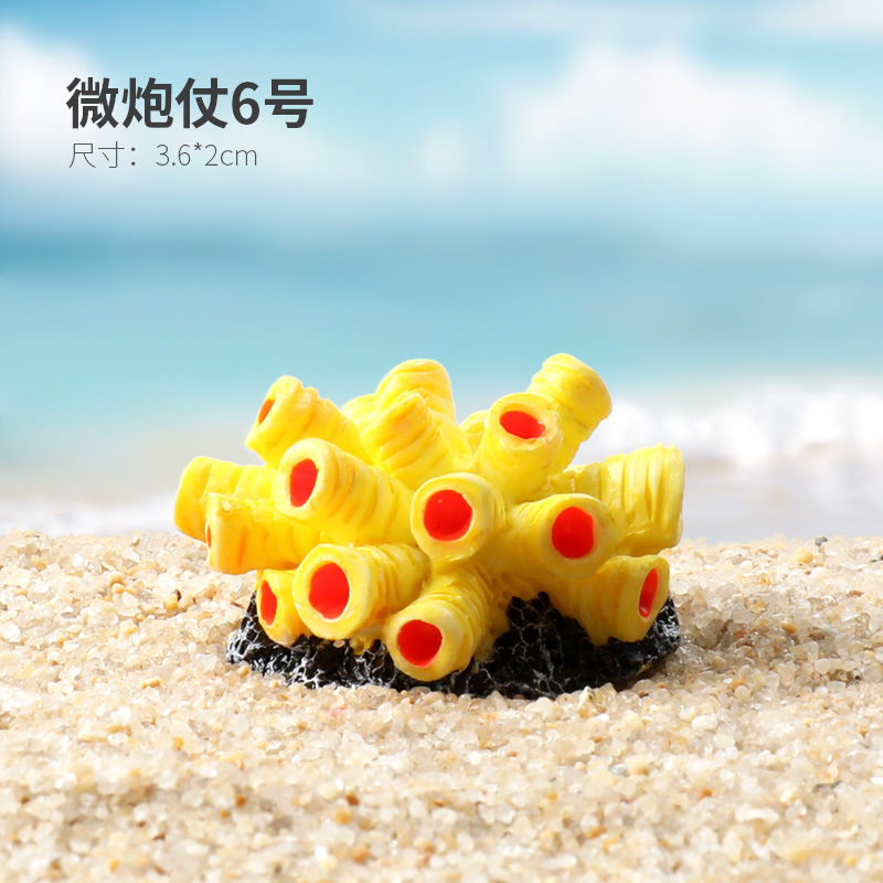 Pecera Micropaisaje Simulación de paisajismo Dibujos animados Paquete de coral Coconut Beach Montaña Esquivar Decoración de la casa