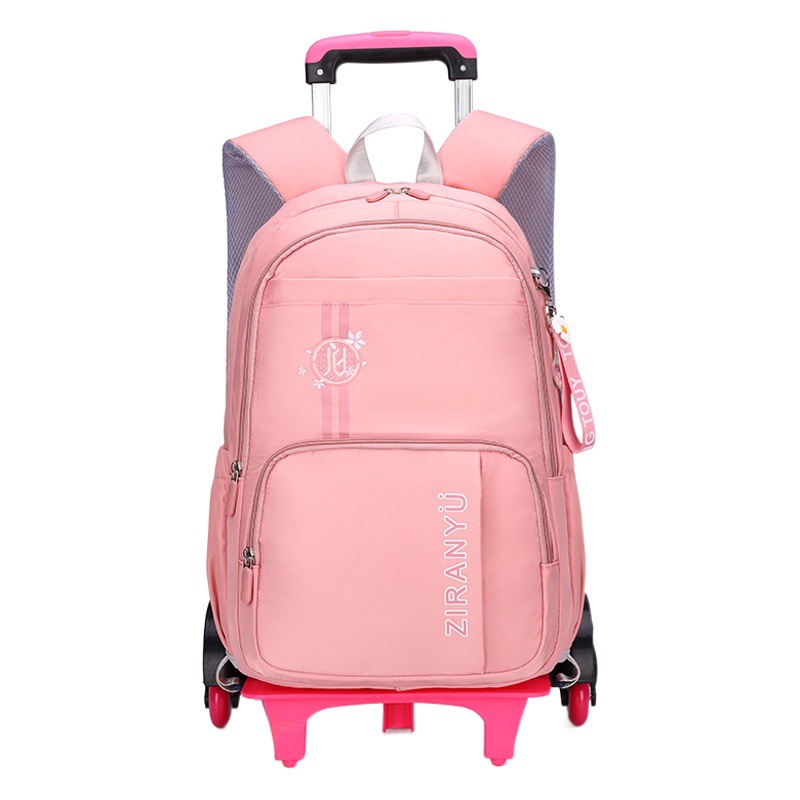 Pescado natural coreano nuevo Junior High School trolley mochila estudiante de escuela primaria mochila de doble uso fábrica directa de seis ruedas escalera