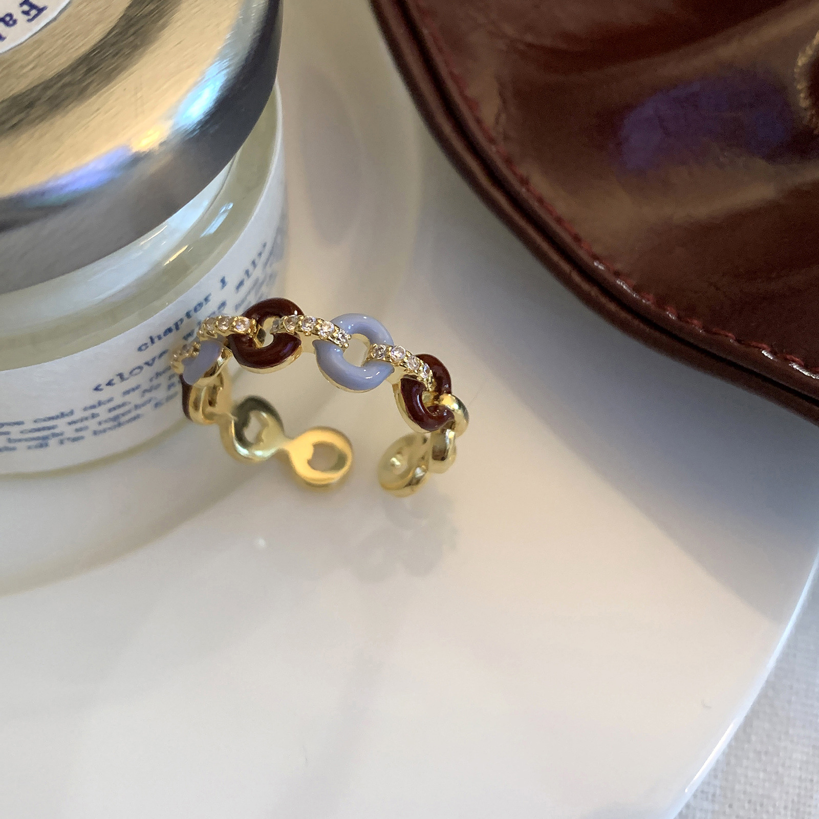 Bague élégante et polyvalente pour l'index, ornée d'une goutte d'huile en zircon, style français, bijou léger et luxueux._voghion.com