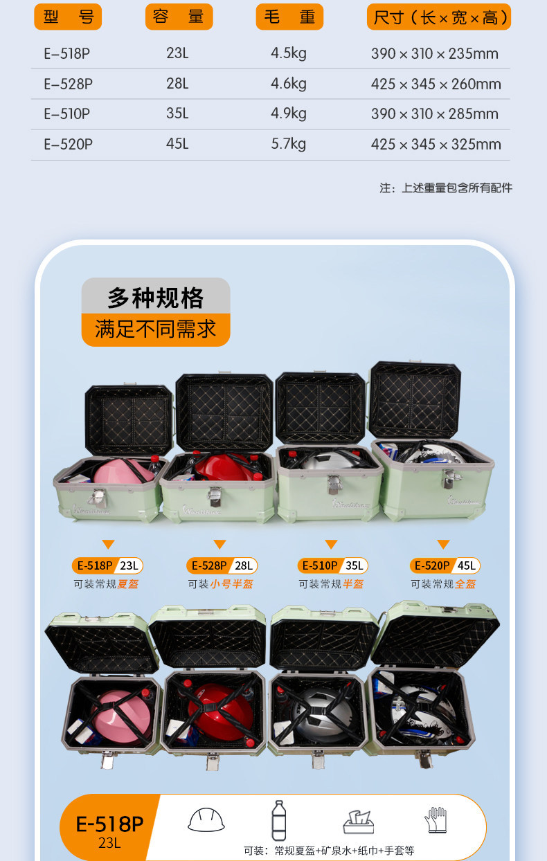 Compatible with Ninebot Fz110/F90M/Fzmix electric scooter rear trunk, non-aluminum alloy storage scooter trunk