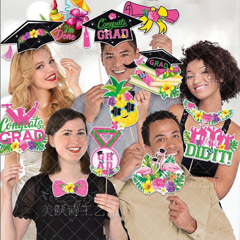 Transfronterizo Hawaii graduación fiesta decoración foto accesorios graduación temporada foto decoración suministros graduado ojo marco