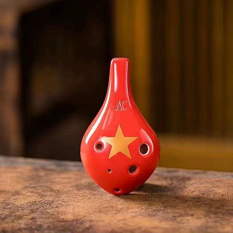 Six-hole oval alto AC-tuning starry sky pottery beginners students perform musical instruments 6-hole C-tuning oval can be engraved