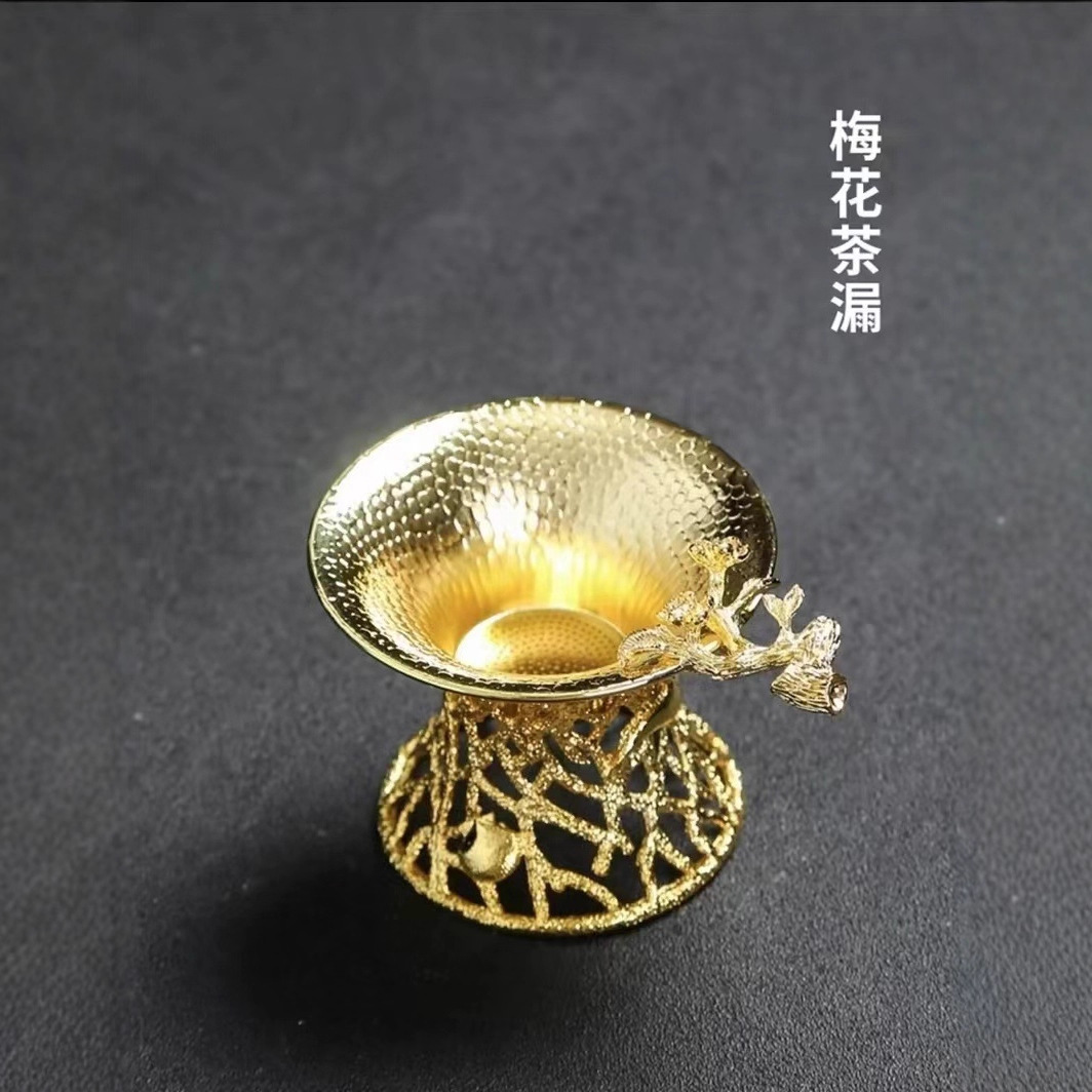 日式纯铜茶漏网茶隔茶叶过滤网功夫茶具配件滤茶器茶滤创意泡茶器
