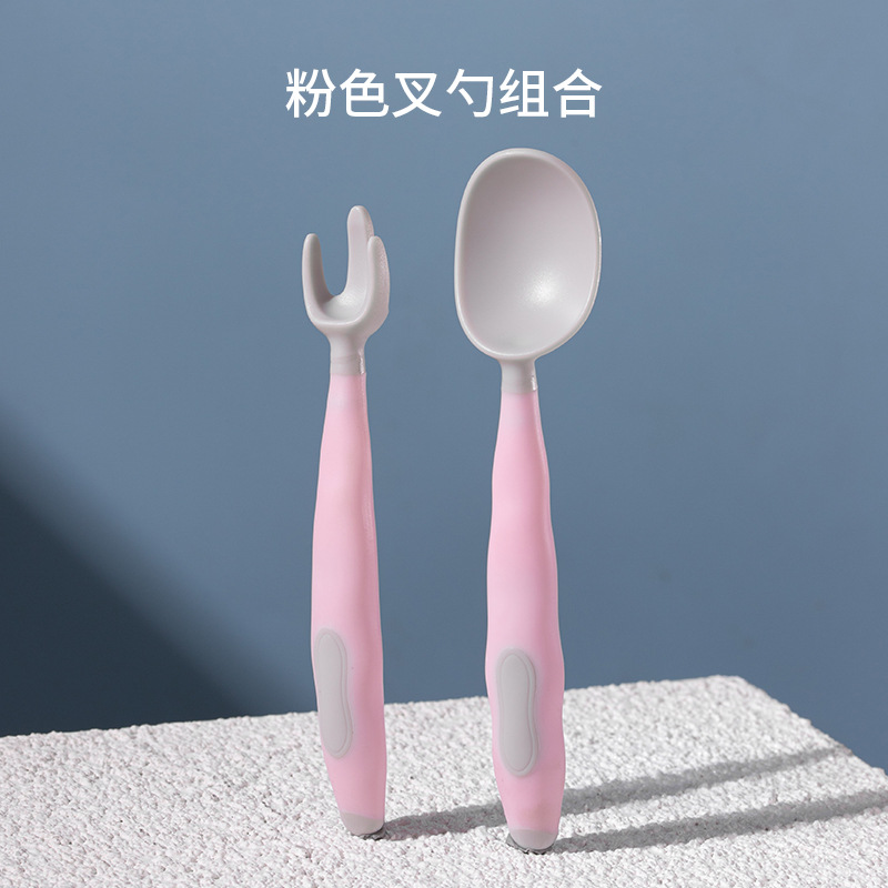 핑크 포크 스푼 조합