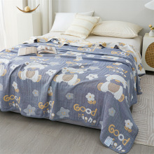 六层水洗色织纱布毯 毛巾被子盖毯纯棉棉纱盖被儿童床单成人毯子