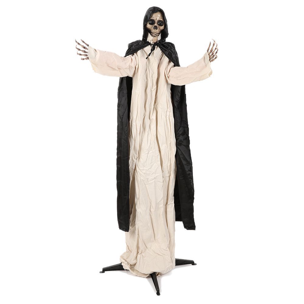Decoración de Halloween, esqueleto eléctrico, gran colgante, fantasma de pie, control de voz, sacudiendo la cabeza, habitación secreta, casa embrujada, accesorios de diseño a gran escala