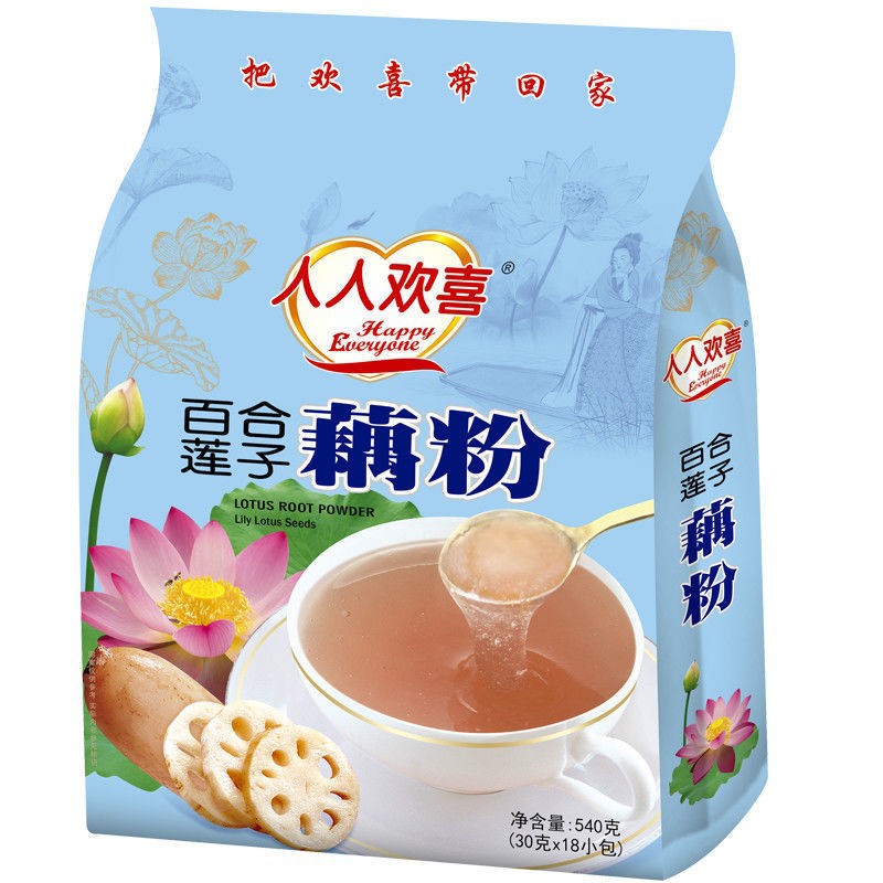 人人欢喜藕粉百合莲子540g/袋装红枣枸杞冲饮营养早餐下午茶早餐