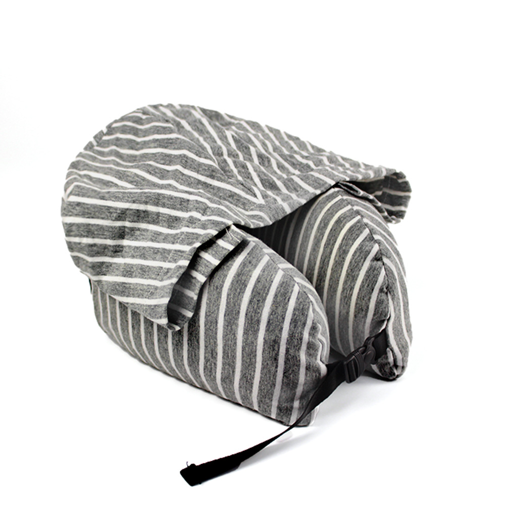 Almohada plegable en forma de U para exteriores transfronteriza, almohada para el cuello colgante, avión de viaje, almacenamiento en tren de alta velocidad, almohada para el cuello, almacenamiento fácil y no ocupa espacio
