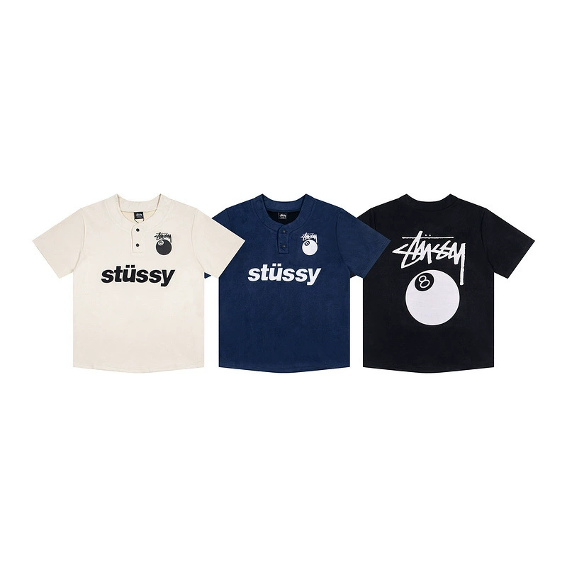 Высокая улица нишевые летние новые приливные бренды черный восемь принтов для мужчин и женщин хип-хоп мода повседневная свободная пара футболка