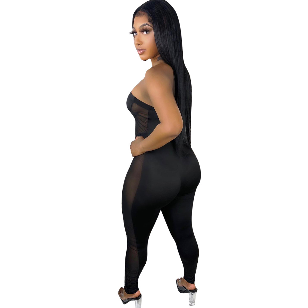 Sexy Bodycon Mesh Jumpsuit Für Damen Langarm Freizeitmode_voghion.com