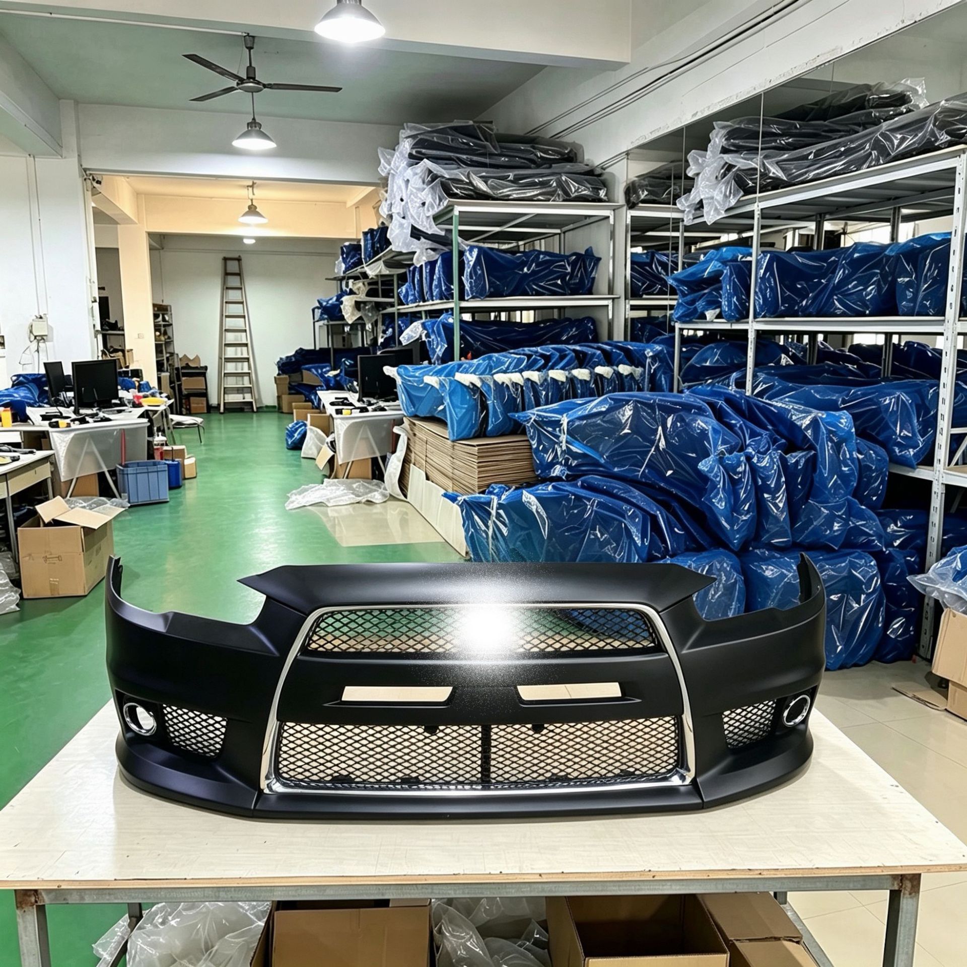 Suitable for Mitsubishi Lancer Evo10 Electroplated Front Bumper Surround Modification Parts, Car Exterior Parts Made of Pp Material