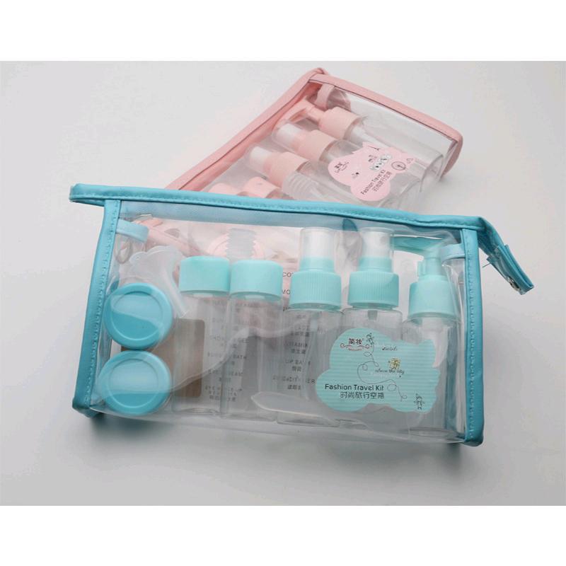 Viaje botella de alcohol pulverizador extrusión desinfectante de manos cosméticos loción botella vacía portátil conjunto