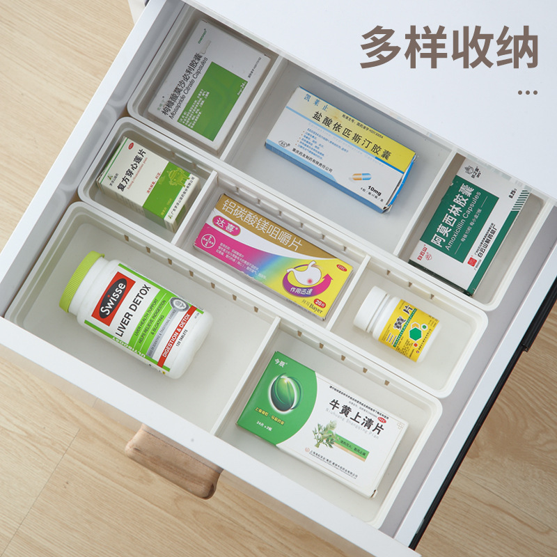 일본식 데스크탑 서랍형 수납함, 주방 식기 및 문구류 정리용 투명 플라스틱 칸막이 수납함