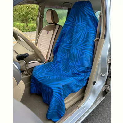 Cross-Border Ultra-Fine Fiber Quick-Drying Universal Universal seat cover - dark-blue-palm-leaves-19080cm