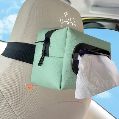 Car tissue box/set: storage seat hanging paper bag