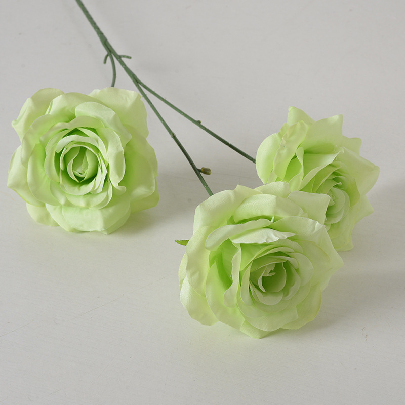 Flor de rosa de franela simulada flor falsa única flor artificial boda casa decoración del día de San Valentín sensación de alta calidad ramo de pared