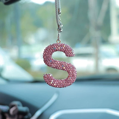 Car hanging – interior accessories pendant ladies - s-letter-car-pendant-pink