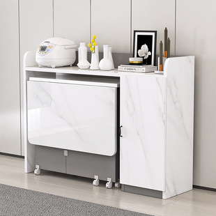 Home Folding Table Small Unit, Moving Multifunctional Cabinet Cabinet combination cupboard cabinet microwave cabinet dining table