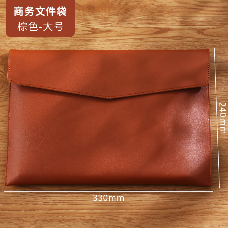 卸売 A4 レザー磁気バックルファイルバッグ大容量収納ファイルバッグ A5PU レザービジネスオフィス会議情報バッグ|undefined