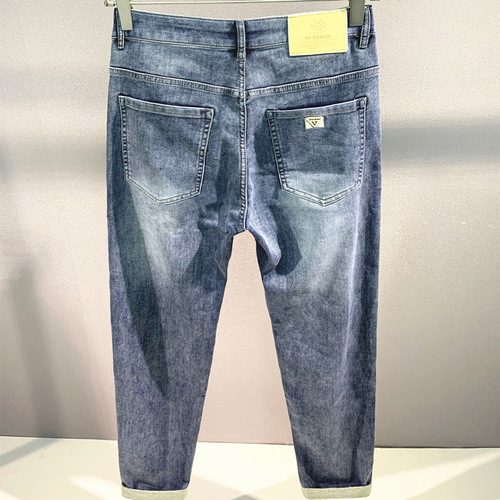 Summer men's jeans, soft and thin, elastic, straight, slightly loose jeans, all-match slim pants