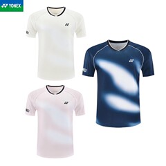 2025夏季新款速干透气运动T恤男女装yy羽毛球服训练队服比赛服装