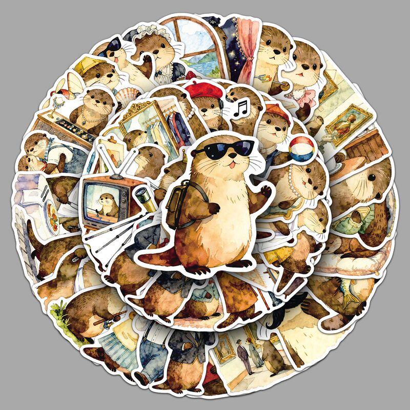 50 Cartoon Otter Stickers, Cute Animals, Retro Exquisite Graffiti Waterproof Storage Box DIY Notebook Stickers 50 Cartoon Otter Stickers, Cute Animals, Retro Exquisite Graffiti Waterproof Storage Box DIY Notebook Stickers