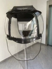 Elektromobil üçün ön şüşə çətiri (günlük) – Electric Motorcycle Canopy New - new-enlarged-boutique-plastic-frame-cartoon-ear-awning-black