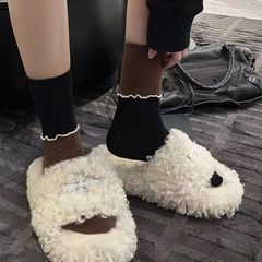 襪子女秋冬木耳邊AB不對稱百搭潮襪日系ins潮拼色原創設計中筒襪