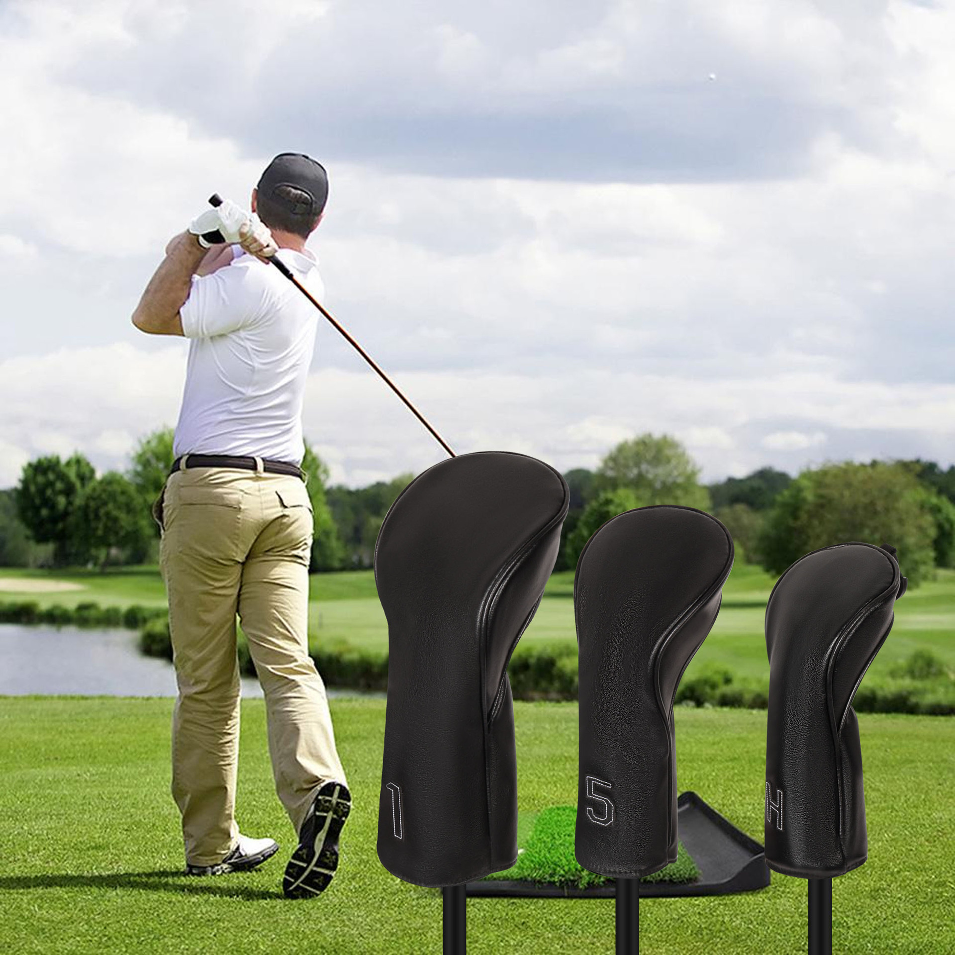 2025新款大号高尔夫球杆套， 高尔夫用品配件帮助您更好地保护您