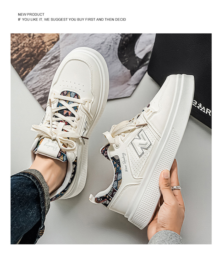 Giày thể thao nam sneaker trắng phong cách cá tính, thoáng mát, đế êm — 723 trắng chi tiết 25