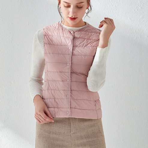 Otoño e Invierno nuevo ligero abajo chaqueta Chaleco de las mujeres caliente Delgado desgaste interior ligero pato blanco abajo chaleco forro chaleco marea
